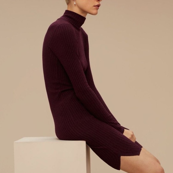Aritzia Dresses & Skirts - Aritzia Wilfred Free Mariel ribbed mock neck dress